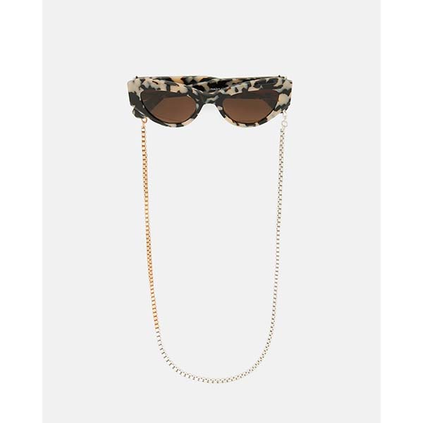 Allsaints Australia Womens Two Tone Box Glasses Chain Brass/Silver AU02-728